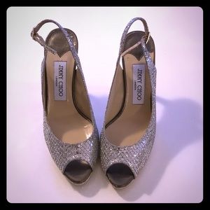 NWT Jimmy Choo Silver Slingbacks